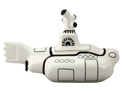 Vandor The Beatles Yellow Submarine Sculpted Ceramic White Cookie Jar New