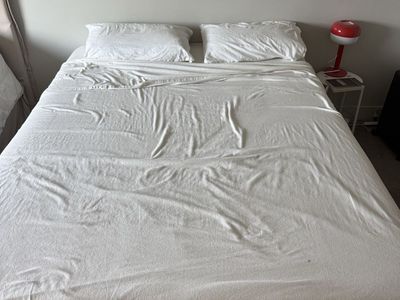 Used Queen Size Wood Platform Bed Frame - Minimalist Design