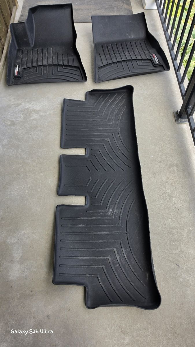 WeatherTech FloorLiners Black Front & 2nd Row Mats for 2022-2026 Tesla model 3