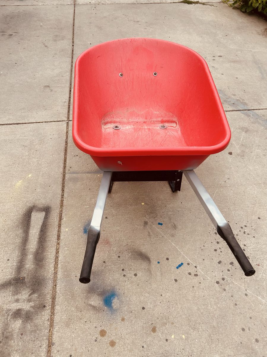 Craftsman Dual-Wheel Red Poly Wheelbarrow Yard Garden Cart