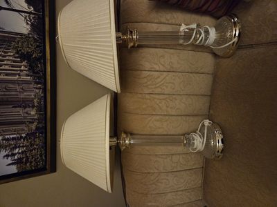 Two matching crystal lamps vintage