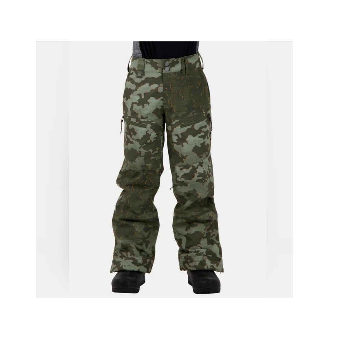 Obermeyer Boys Parker Ski Snow Pants Teen Medium 10-12 Green Camouflage
