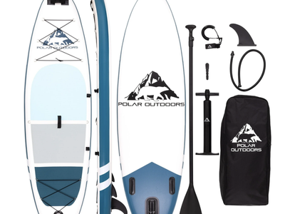NEW ROC Outdoors Polar Series, 10ft Inflatable SUP, Pump, Premium Accessories & Backpack, Glacier