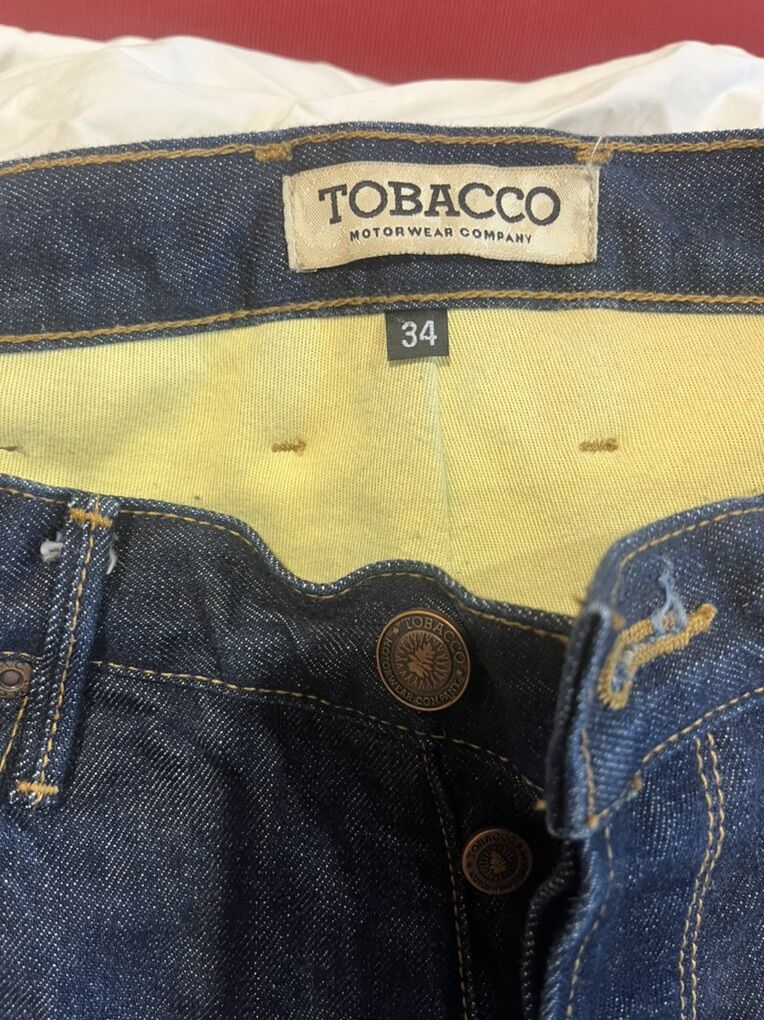 Tobacco Men's Motorcycle Jeans Size 34 Kevlar Lini