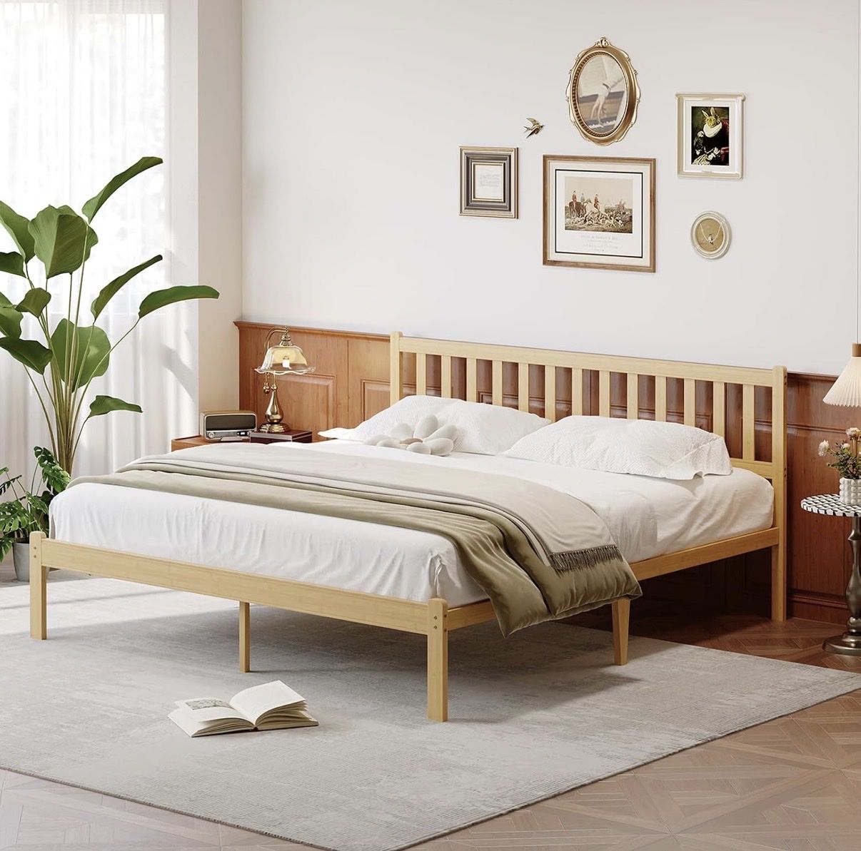 Brand New Modern Wood King Size Bed Frame
