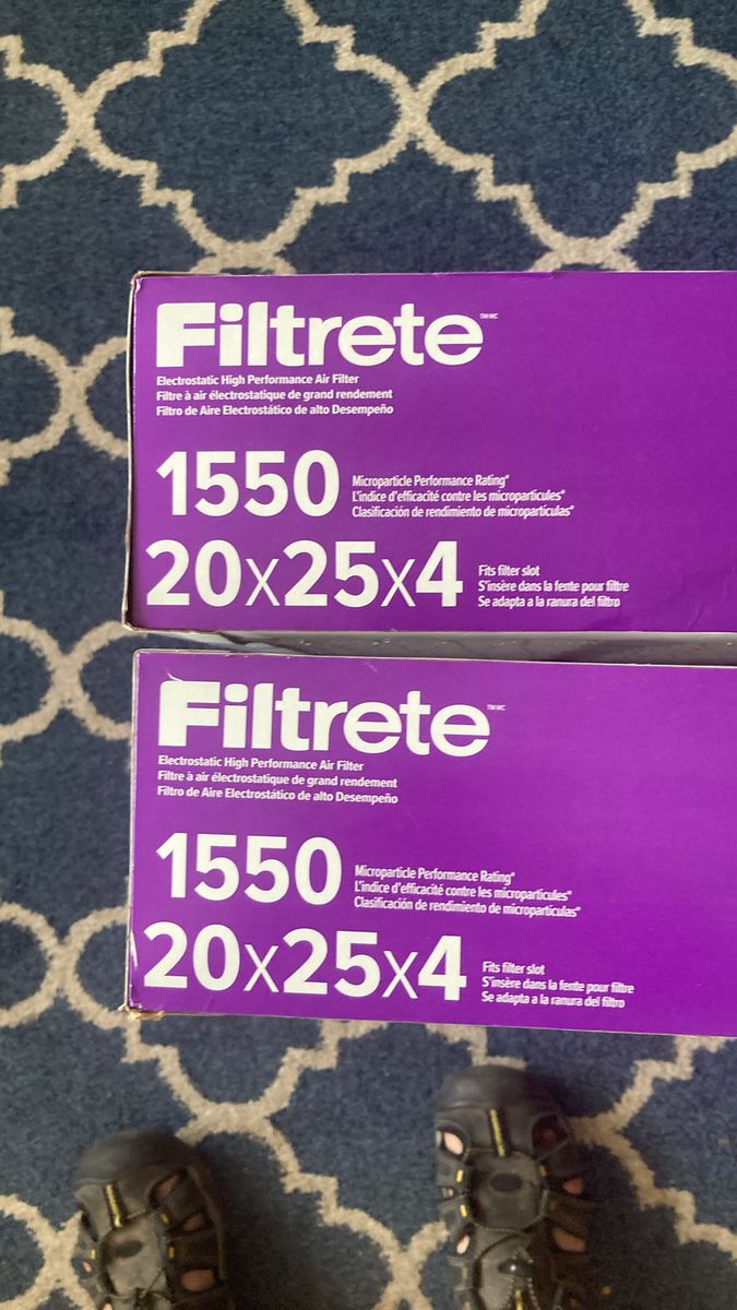 Filtrete 20x25x4 filter Merv 12