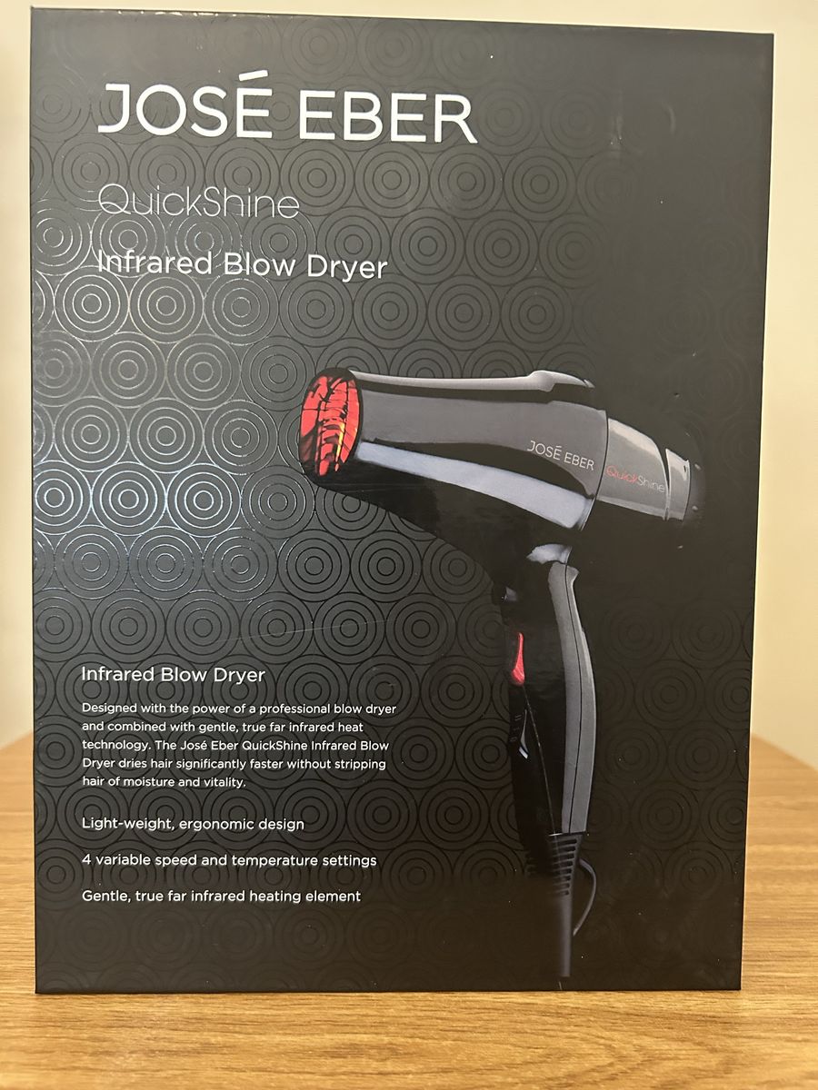 JOSE EBER QuickShine Infrared Blow Dryer - Professional Grade Hair Dryer - Sealed in box