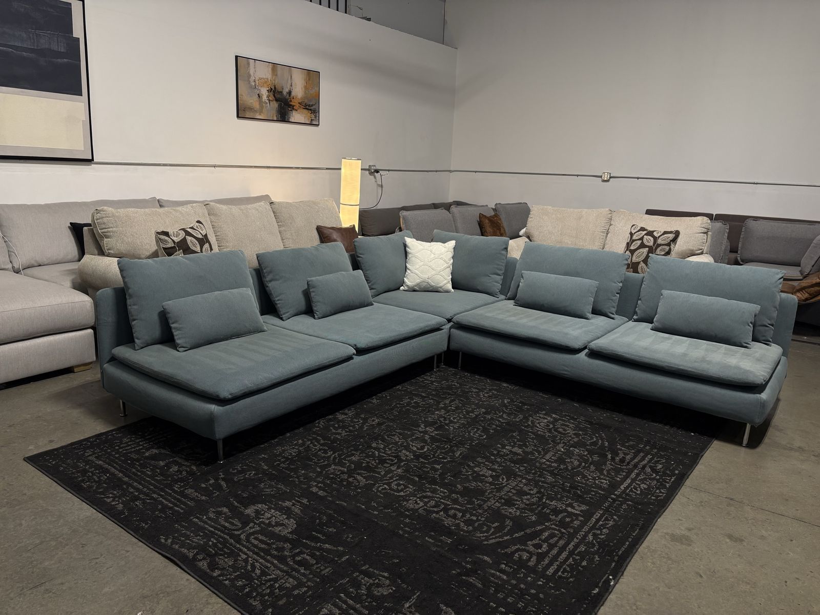 IKEA Teal Sectional (Delivery Available)