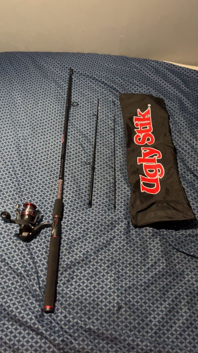 Ugly Stik Spinning Fishing Rod and Reel Combo with Travel Case