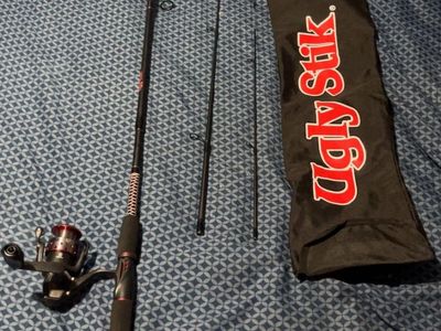 Ugly Stik Spinning Fishing Rod and Reel Combo with Travel Case