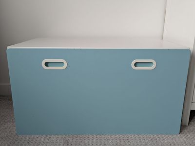 IKEA Smastad/Stuva Blue Toy Storage Box with handles