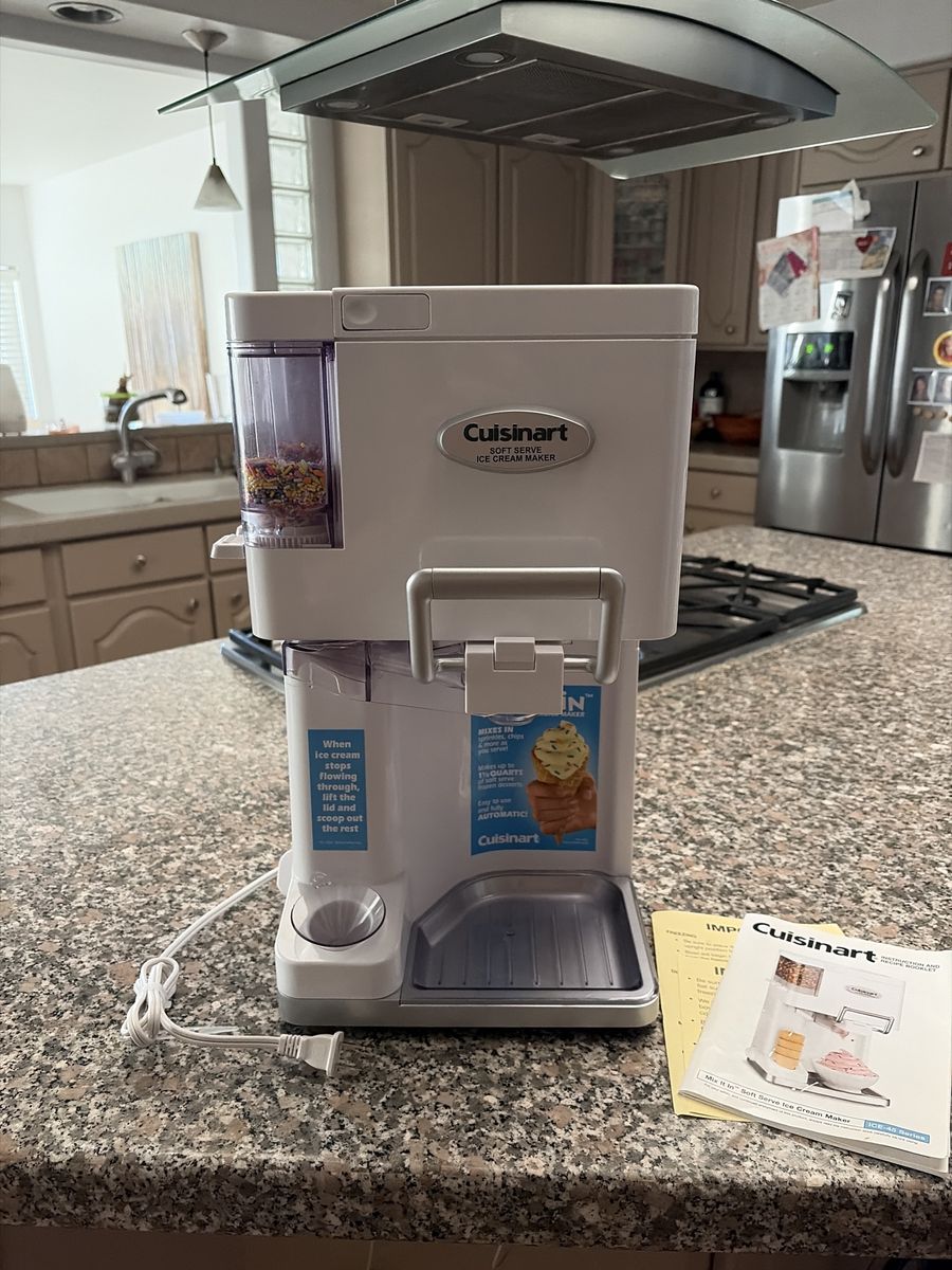 Cuisinart ICE-45 Mix It In Soft Serve Ice Cream Maker - Up to 1.5 Quarts, Automatic, White
