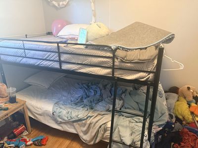 Black Metal Twin Bunk Bed Frame with Ladder -***no mattresses****