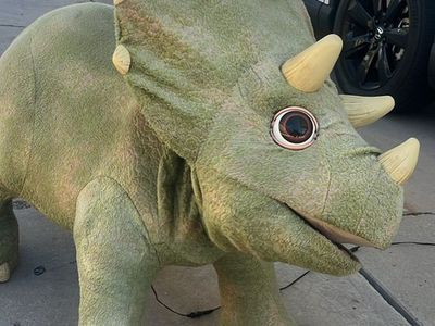 Large playskool Triceratops Dinosaur sit on toy.