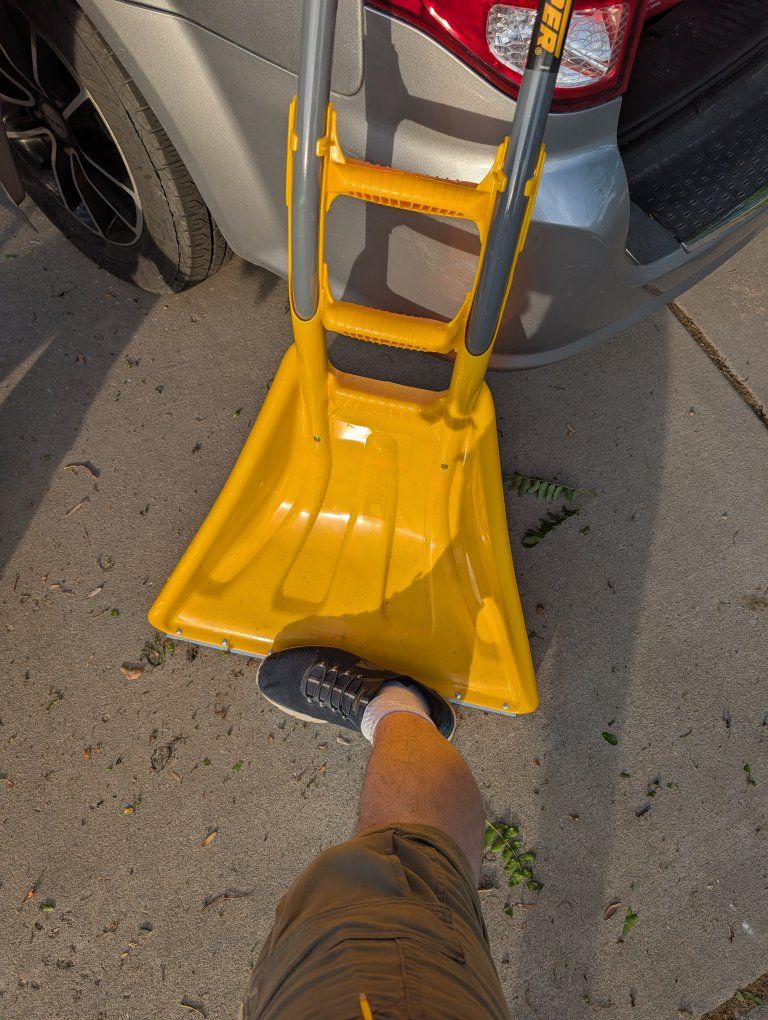 True Temper Ergonomic Yellow Snow Shovel with Adjustable Handle