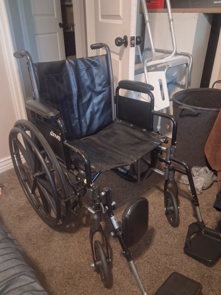 Drive Medical Wheelchair with Black Vinyl Upholstery