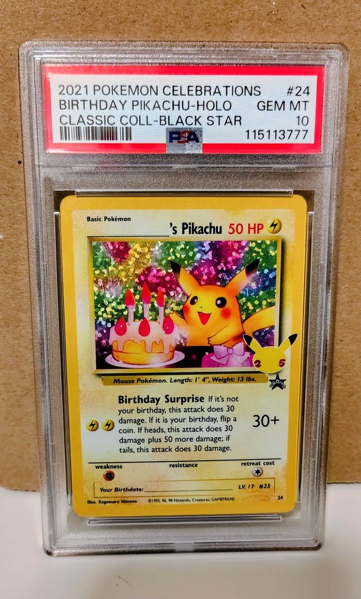 PSA 10 Pokémon Celebrations Birthday Pikachu Pokemon Card