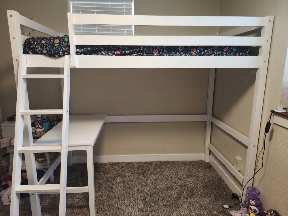 Loft bed with desk