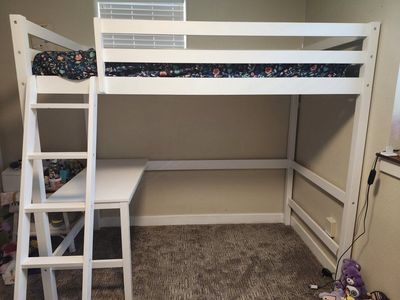 Loft bed with desk