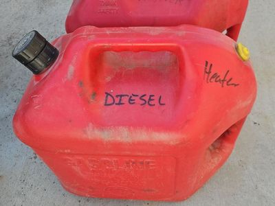2 each 5 gallon Containers filled with Diesel Fuel