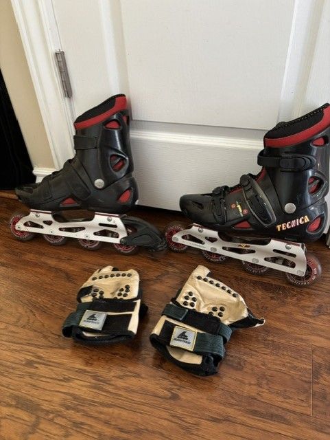 Tecnica Inline/Rollerblades – Men's Size 9½ + Protective Pads – $50 OBO