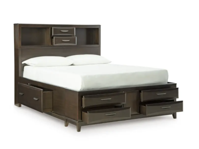 New Vanmore Queen Bed with Storage - Single Item - Bedroom Furniture - Action Home Furniture