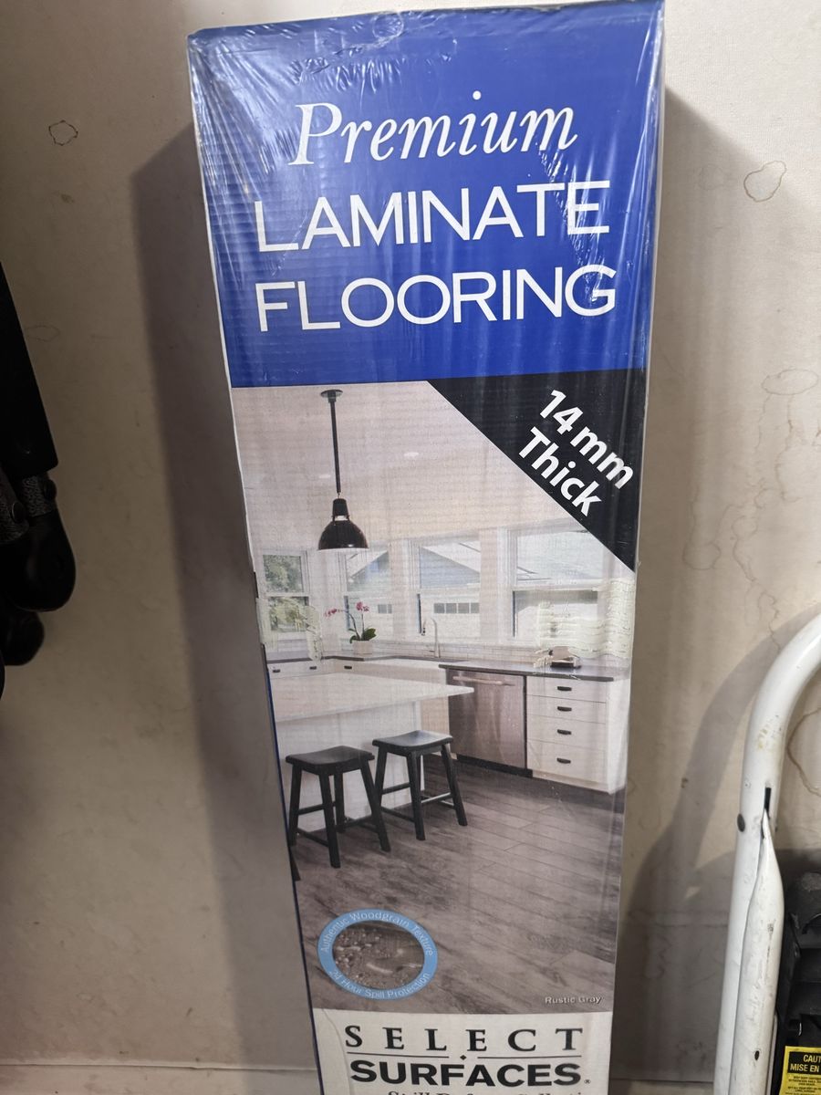 Select Surfaces Premium Rustic Gray Laminate Flooring - 14mm Thick, Spill Defense