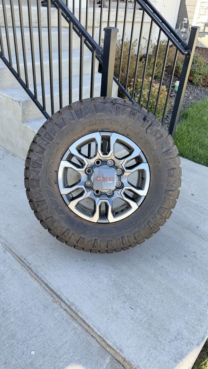 GMC Sierra 3500 Rims and Tires 295/70R18 Nitto Ridge Grappler 
