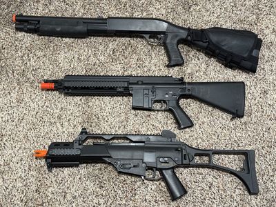 Airsoft (4) Rifles (1) Shotgun (50+) Misc Parts