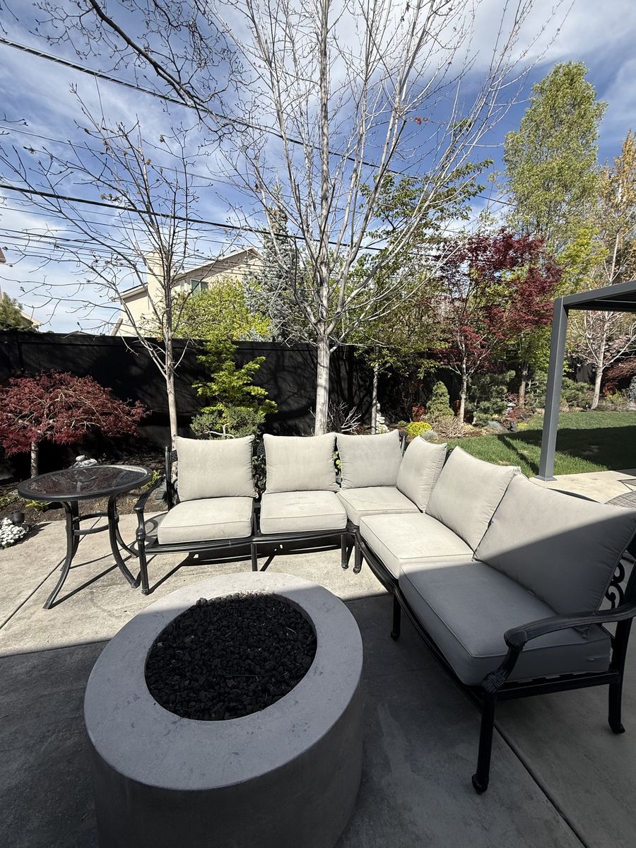 Outdoor metal seating set