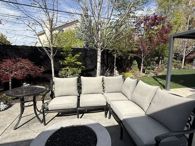 Outdoor metal seating set