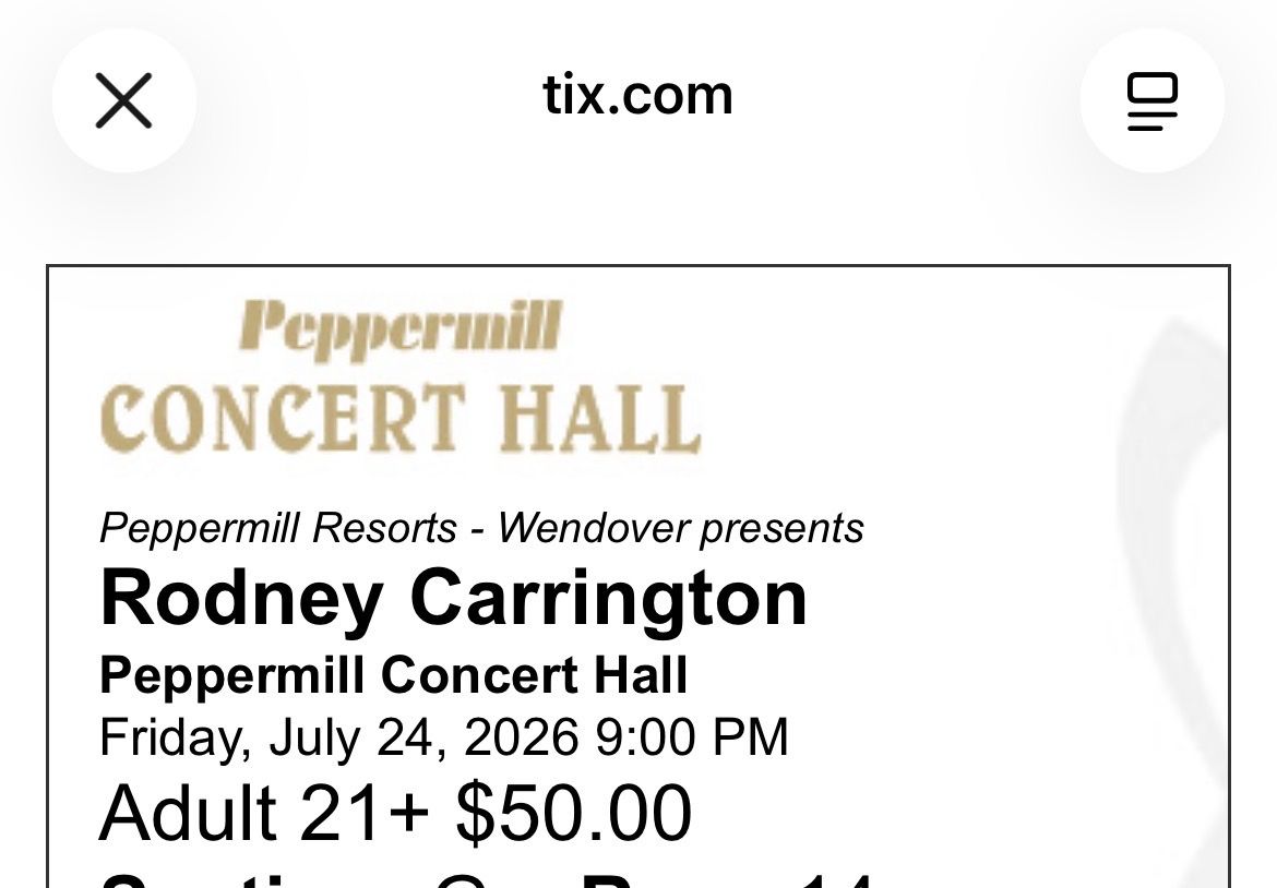 Rodney Carrington Peppermill Concert Hall Ticket - July 24, 2026, Adult 21+