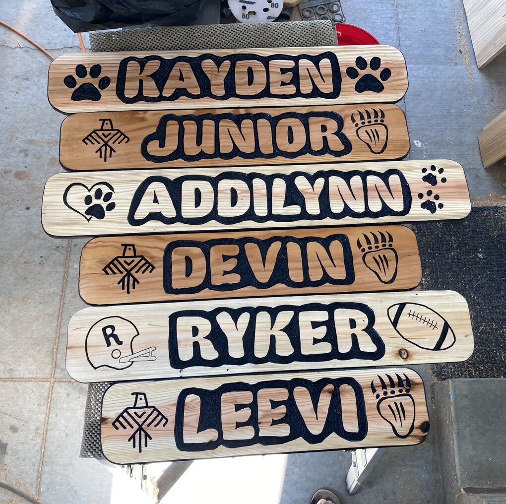 Hand Carved Cedar Name Sign