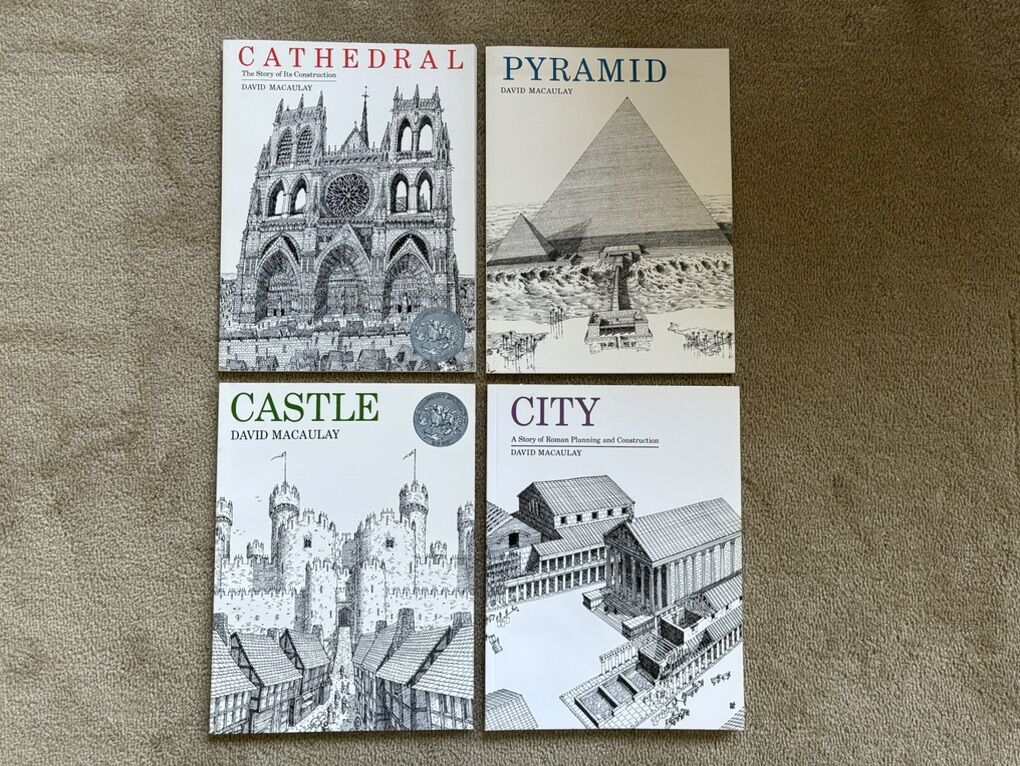 Vintage Cathedral, Pyramid, Castle, and City, by David Macaulay