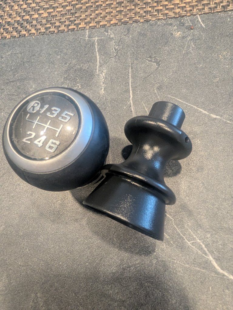 Toyota 86, BRZ F-RS 6-Speed Manual Shift Knob & Boot Adapter - Black/Silver - Used Auto Part