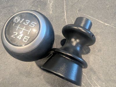 Toyota 86, BRZ F-RS 6-Speed Manual Shift Knob & Boot Adapter - Black/Silver - Used Auto Part