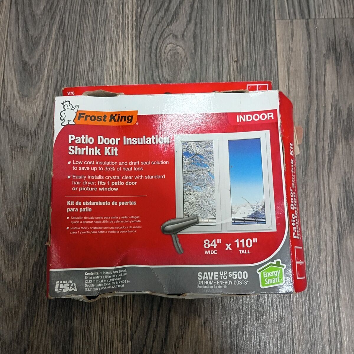 Patio door insulation shrink kit