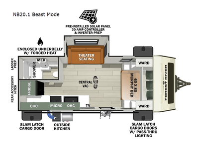 2025 Forest River RV No Boundaries NB20.1 Beast Mode Travel Trailer Murphy Bed|Outdoor Kitchen
