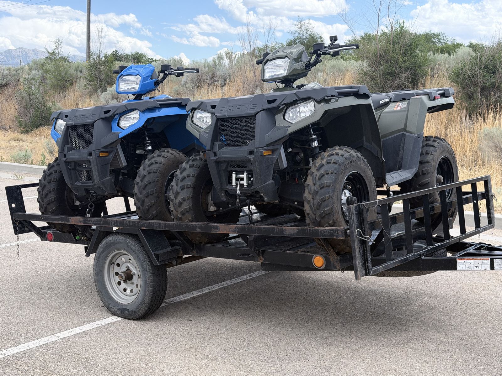 2019 Polaris Sportsman 570 Pair + Trailer — Under 300 Miles Each, Like New