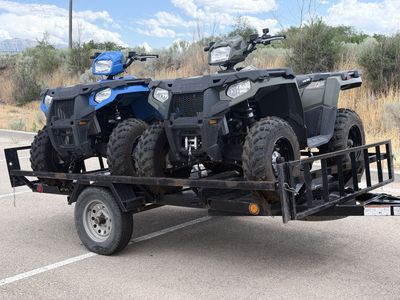 2019 Polaris Sportsman 570 Pair + Trailer — Under 300 Miles Each, Like New