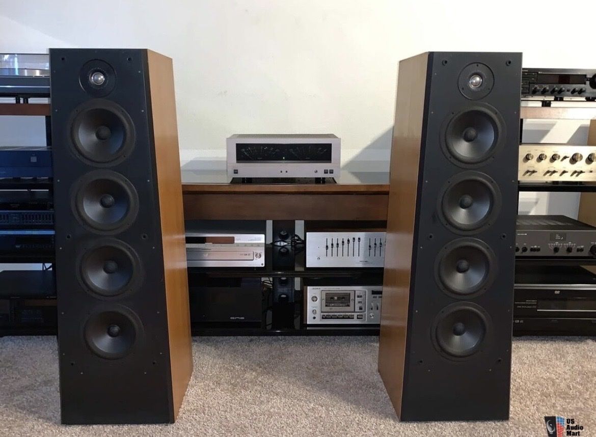Polk LS 90 floorstand speaker pair in oak veneer finish