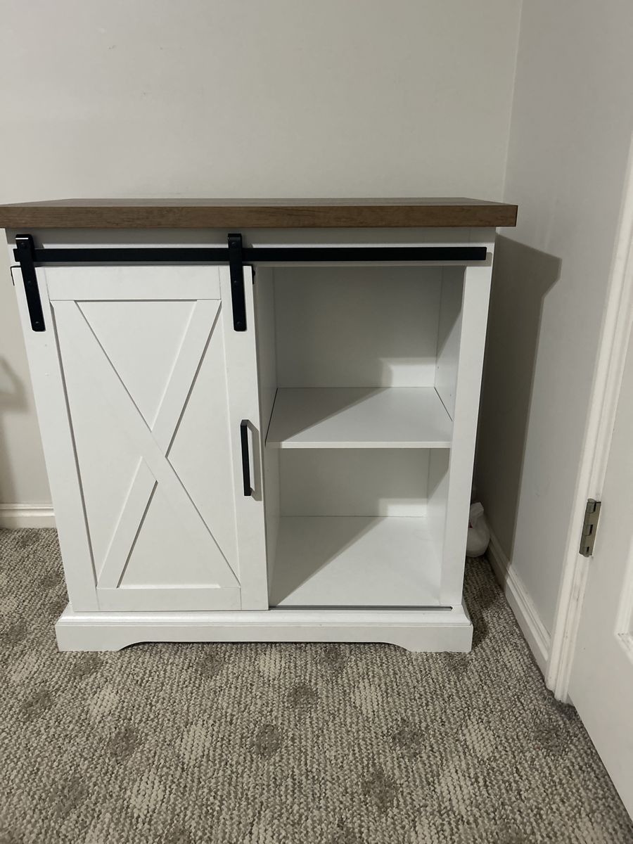 White Wood Cabinet -Farmhouse Style