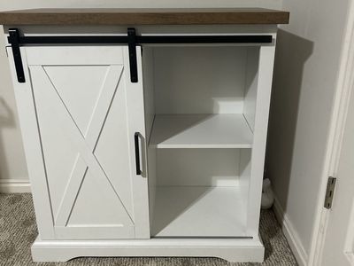 White Wood Cabinet -Farmhouse Style