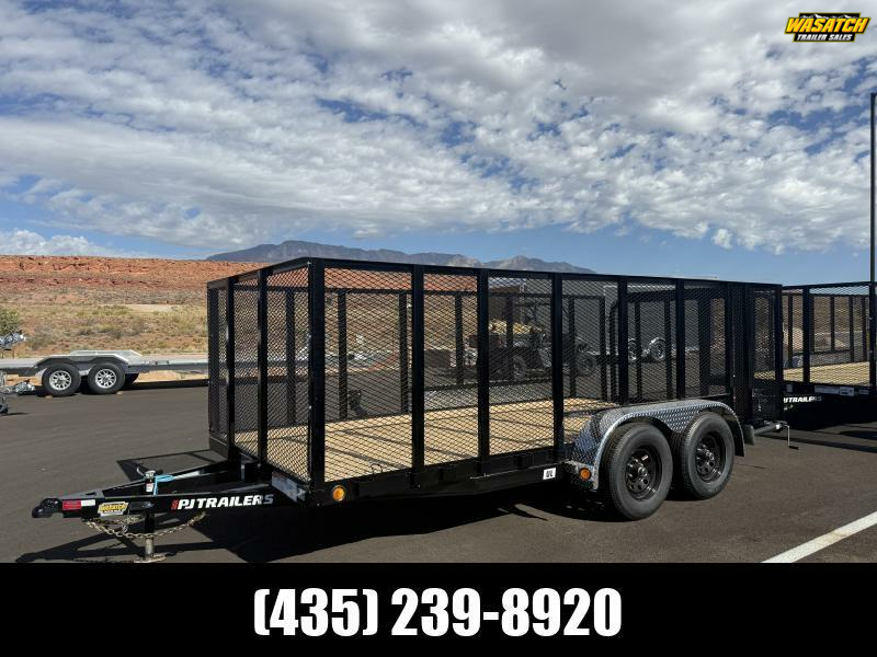 PJ Trailers 7X16 10K UL TANDEM CHANNEL LANDSCAPE Utility Trailer