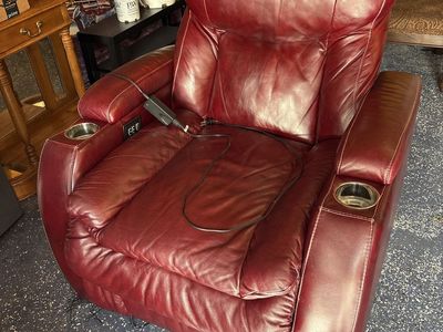 Genuine Top Grain Leather Theatre Power Recliner