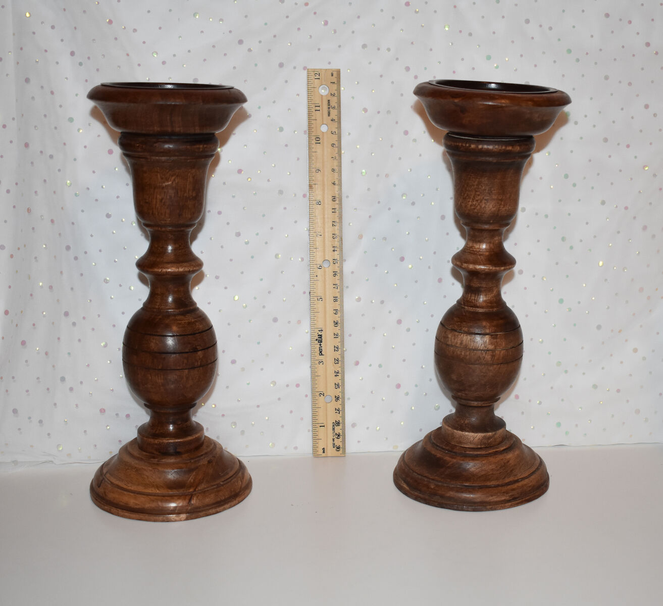 2 Wood Candle Holders, Candlesticks