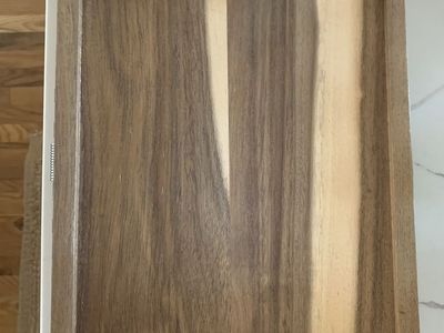 Cella solid acacia wood sofa arm snack table