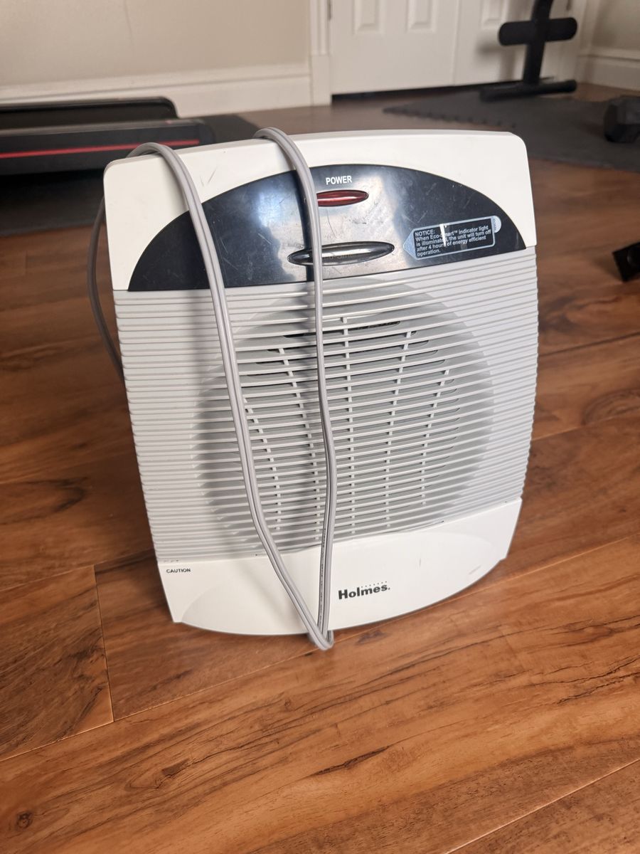 Holmes White Portable Electric Space Heater with Eco-Smart Settings