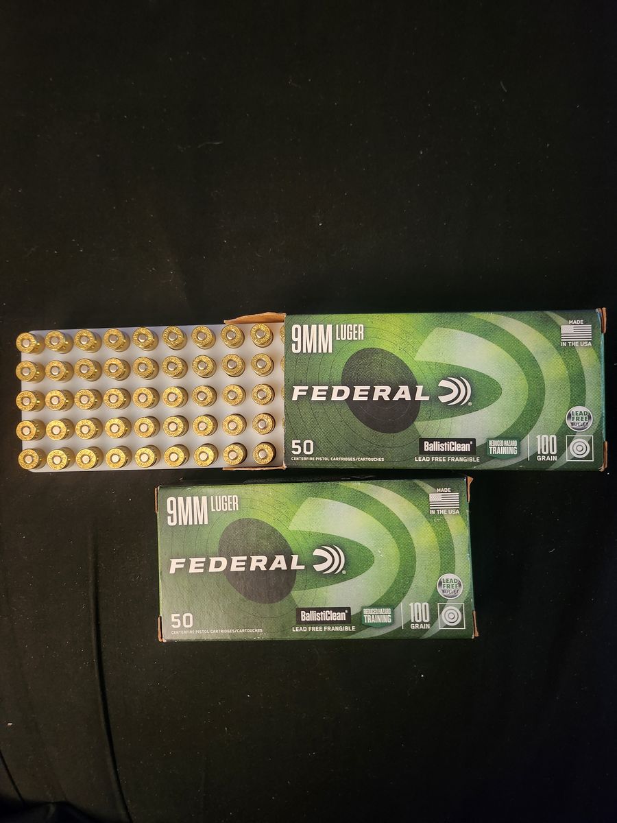 Federal Ballisticlean 100 grain 9mm luger