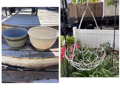 Hanging baskets and flower planter pots $5 each